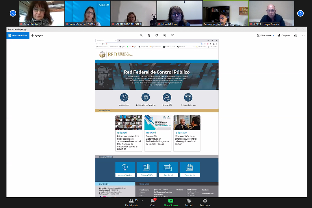 Reunión virtual del Comité de Control